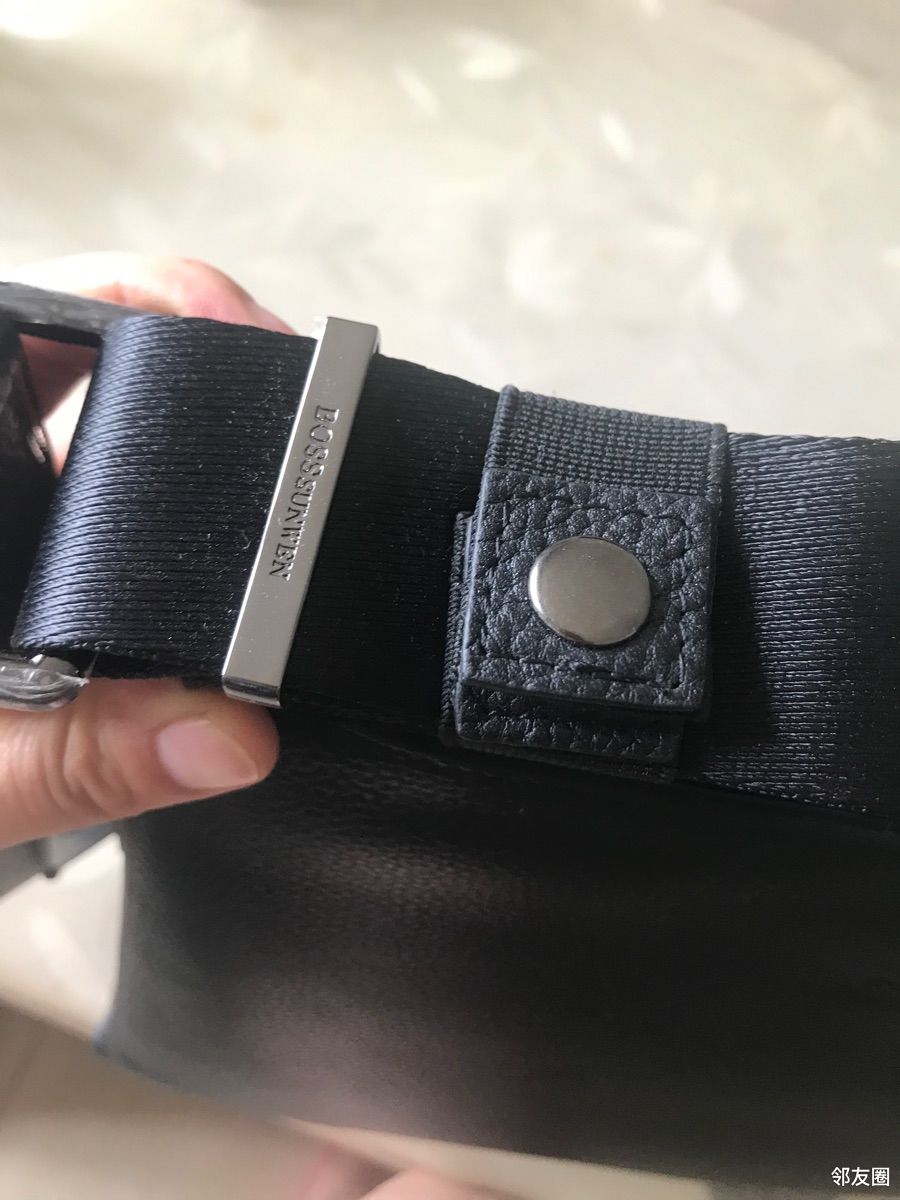 全新黑色bosssunwen男士背提两用包