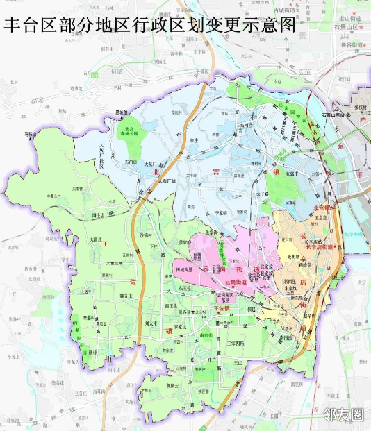 丰台区看丹街道划分图图片